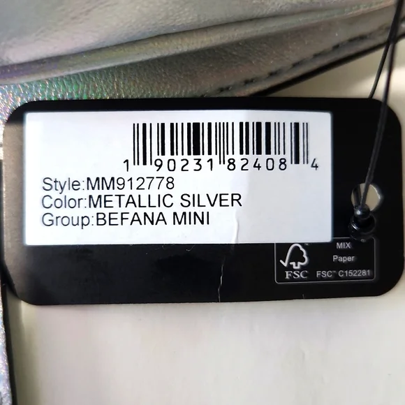 NEW! GUESS Metallic Silver Mini Shoulder Bag with Crossbody Strap - Picture 13 of 16